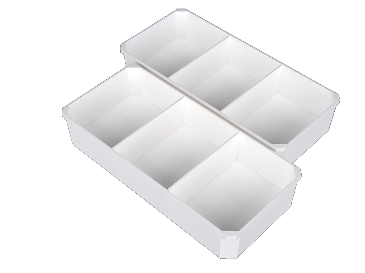 Milwaukee Packout Organizer Compatible 3rd Height Long Nesting Bins - White