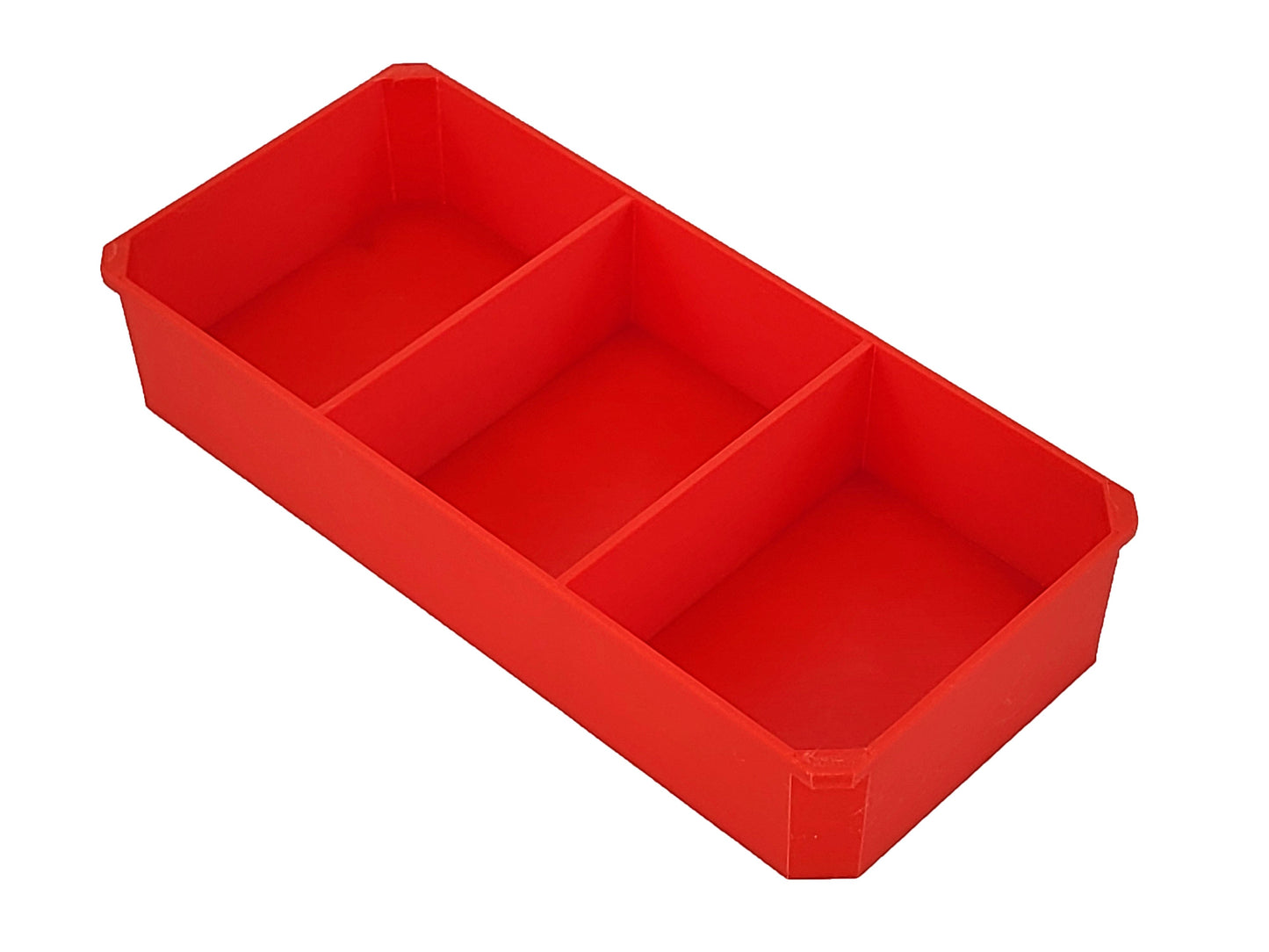 Milwaukee Packout Organizer Compatible 3rd Height Long Nesting Bins - Red