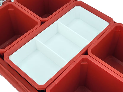 Milwaukee Packout Compact Organizer Compatible Long Nesting Bin Top and Bottom Set - White