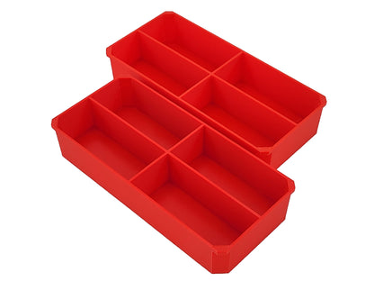 Milwaukee Packout Organizer Compatible 3rd Height Long Nesting Bins - Red