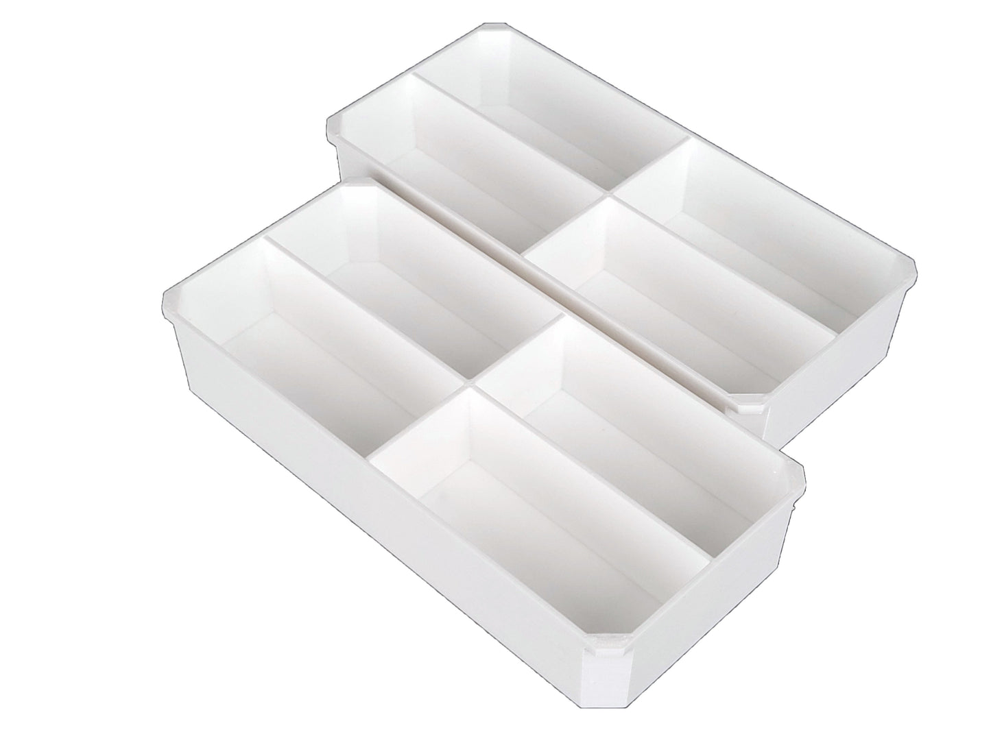 Milwaukee Packout Organizer Compatible 3rd Height Long Nesting Bins - White