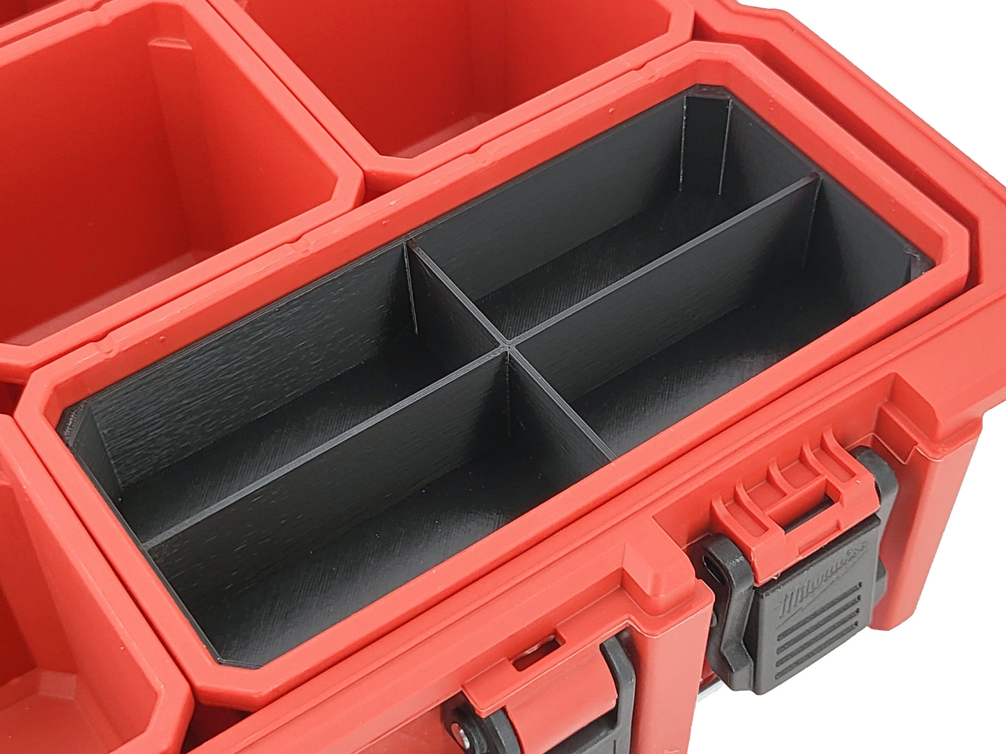 Milwaukee Jobsite Organizer Compatible 3rd Height Long Nesting Bins - Black