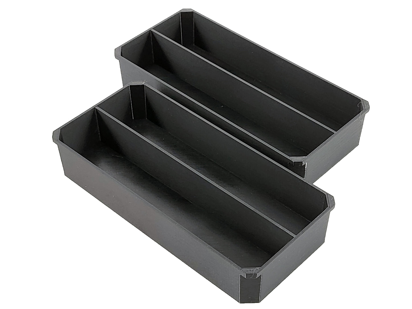 Milwaukee Jobsite Organizer Compatible 3rd Height Long Nesting Bins - Black