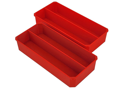 Milwaukee Packout Organizer Compatible 3rd Height Long Nesting Bins - Red