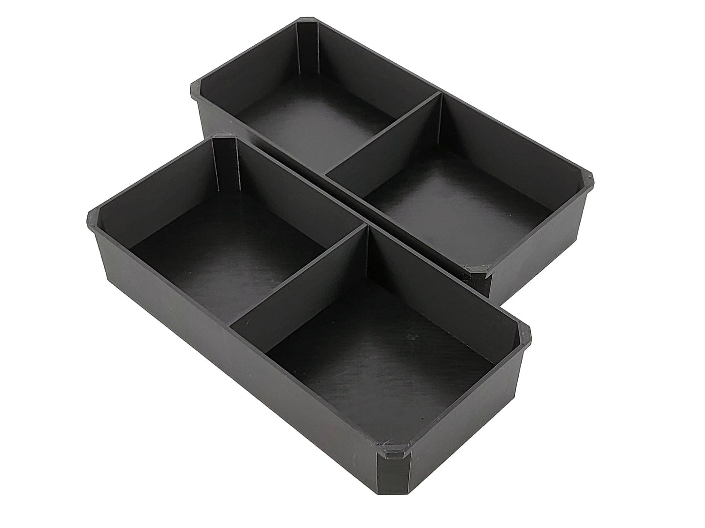 Milwaukee Jobsite Organizer Compatible 3rd Height Long Nesting Bins - Black