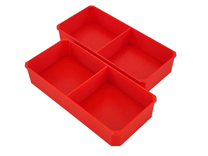 Milwaukee Jobsite Organizer Compatible 3rd Height Long Nesting Bins - Red