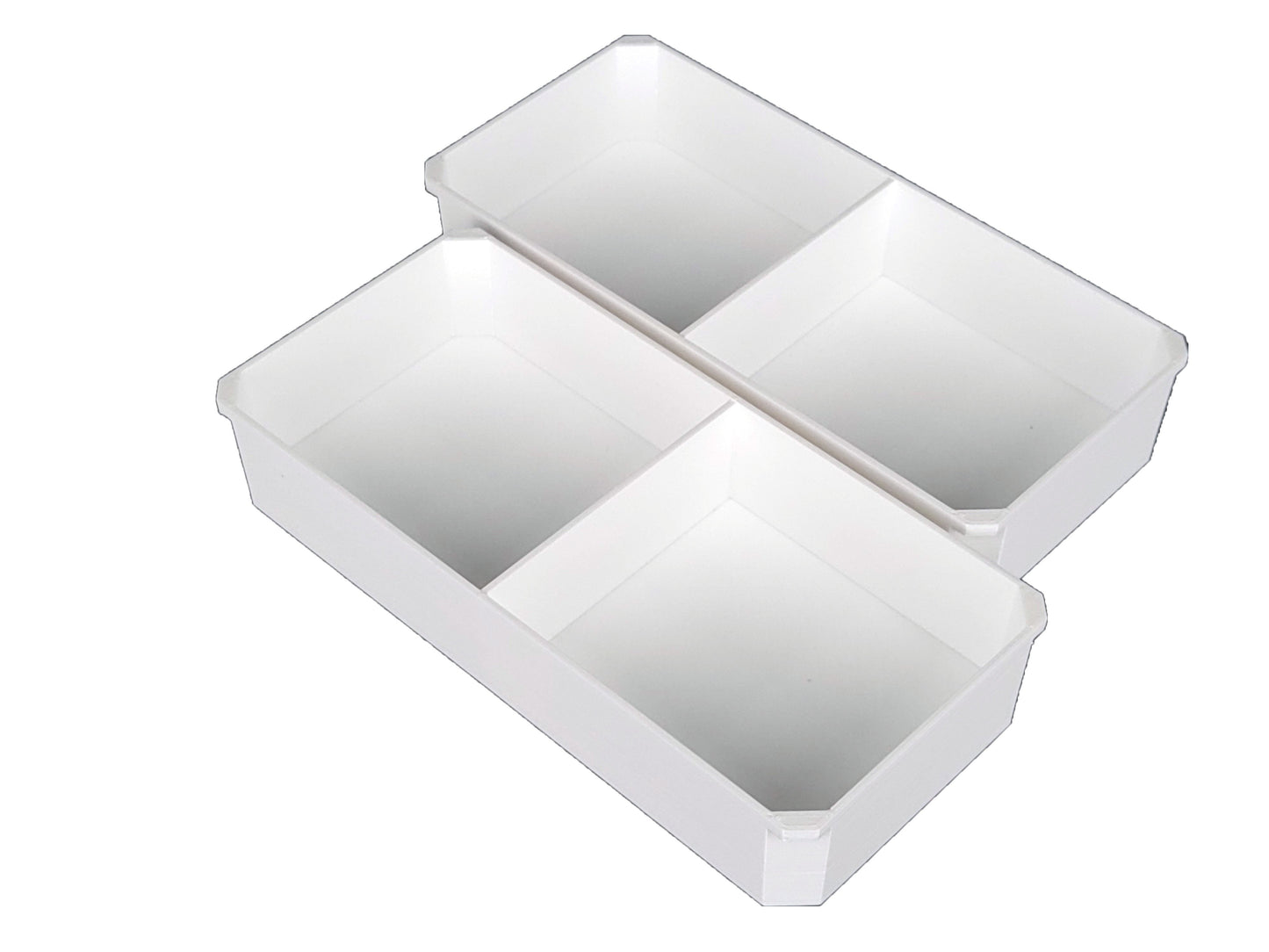 Milwaukee Packout Compact Organizer Compatible 3rd Height Long Nesting Bins - White