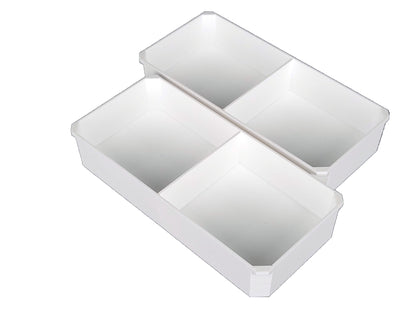 Milwaukee Packout Compact Organizer Compatible 3rd Height Long Nesting Bins - White