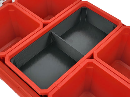 Milwaukee Packout Compact Organizer Compatible Long Nesting Bin Top and Bottom Set - Black