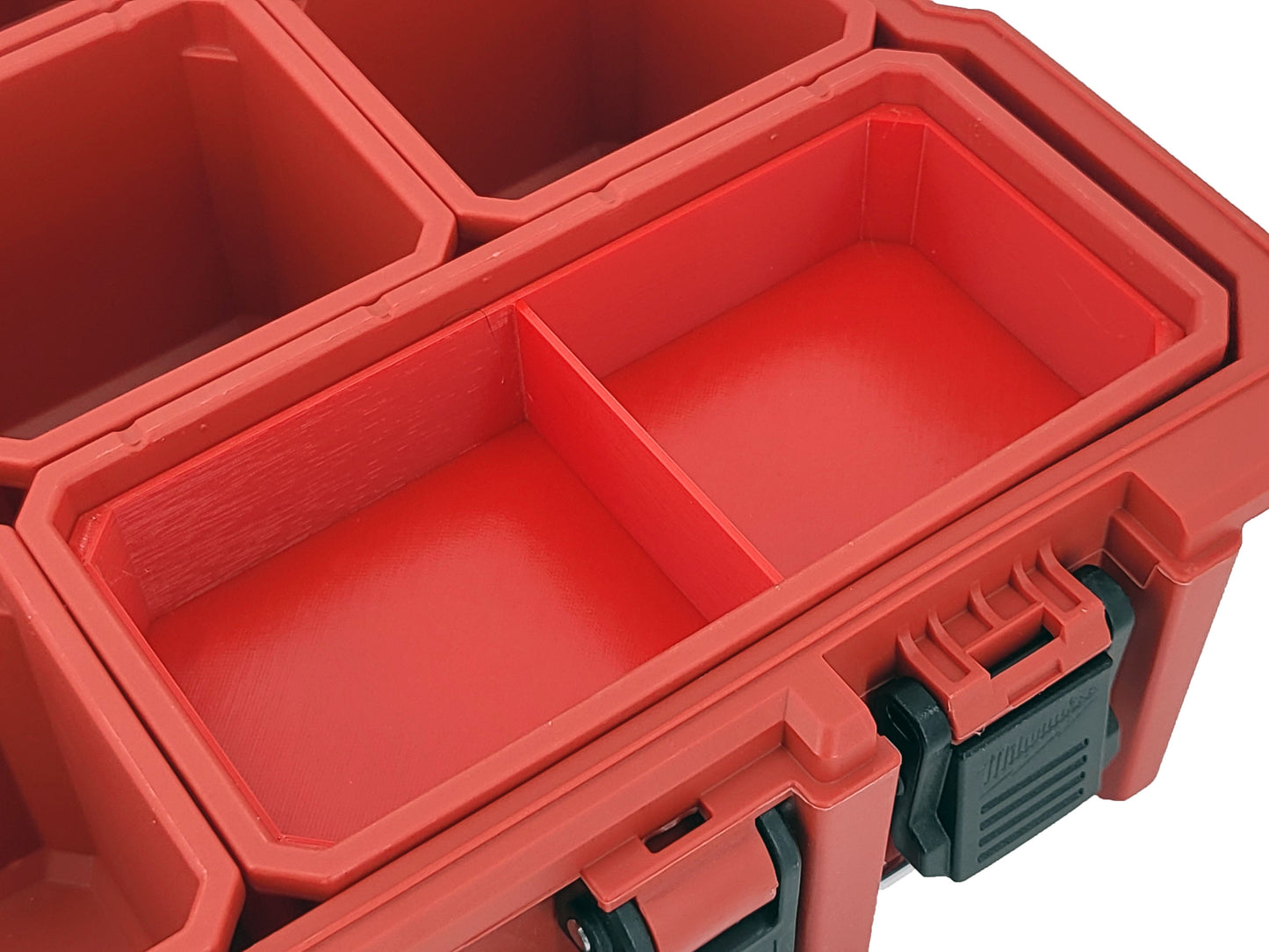 Milwaukee Jobsite Organizer Compatible 3rd Height Long Nesting Bins - Red