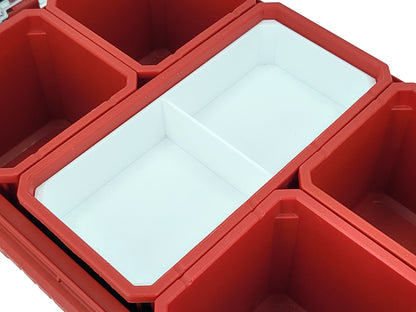 Milwaukee Packout Compact Organizer Compatible Long Nesting Bin Top and Bottom Set - White