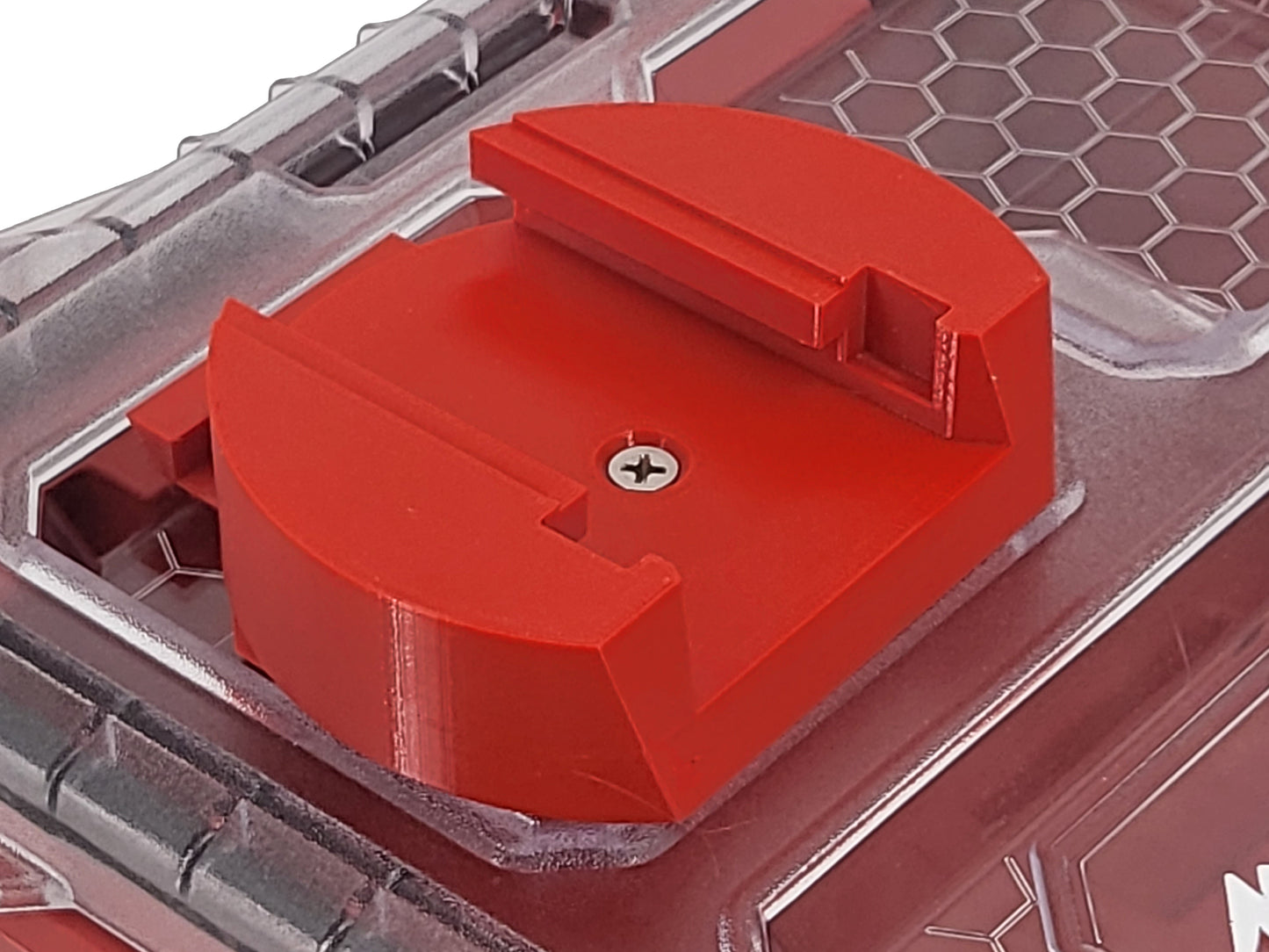 Milwaukee Packout Compatible M18 Battery Locking Mount Holder - Red