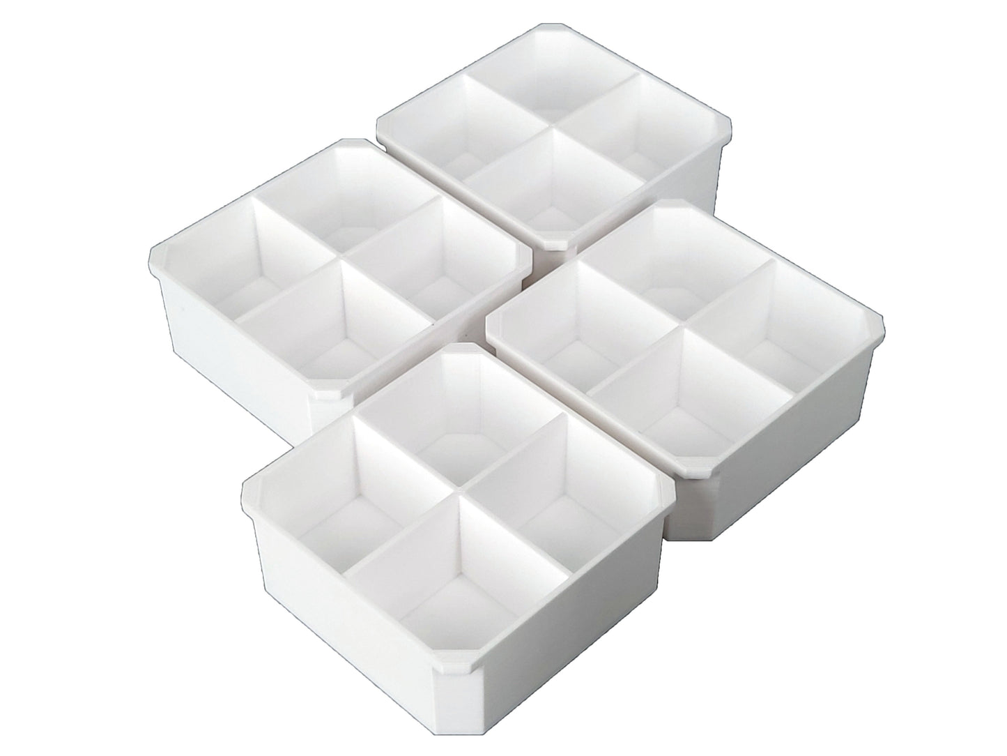 Milwaukee Packout Organizer Compatible 3rd Height Square Nesting Bins - White