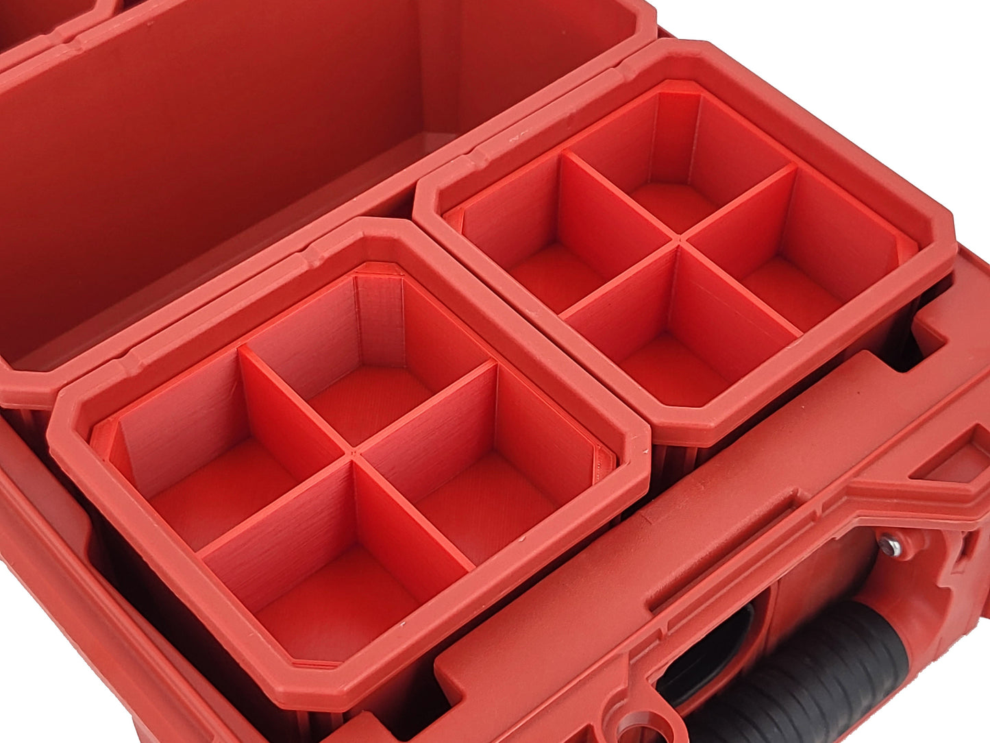 Milwaukee Packout Compact Organizer Compatible 3rd Height Square Nesting Bins - Red