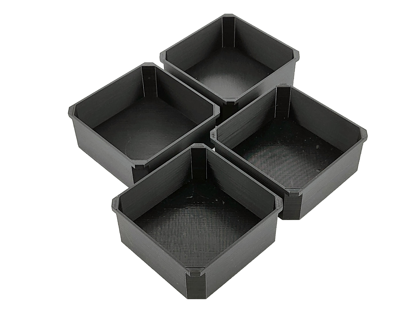 Milwaukee Jobsite Organizer Compatible 3rd Height Square Nesting Bins - Black