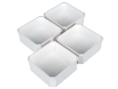 Milwaukee Packout Organizer Compatible 3rd Height Square Nesting Bins - White