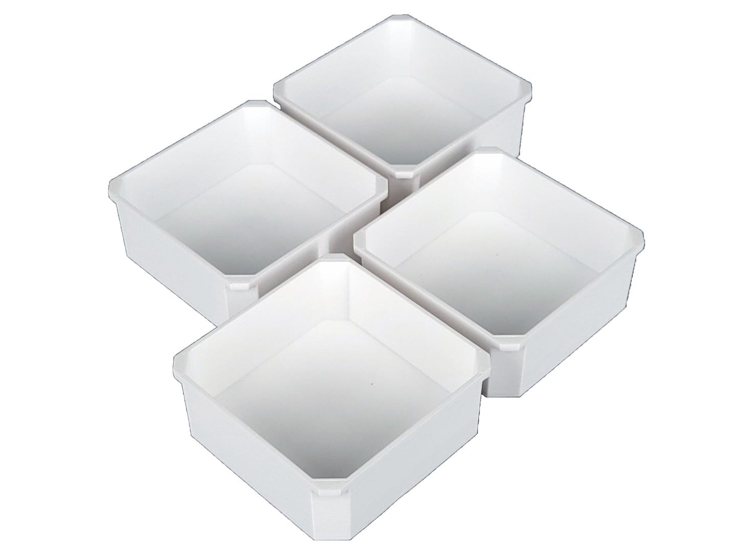 Milwaukee Jobsite Organizer Compatible 3rd Height Square Nesting Bins - White