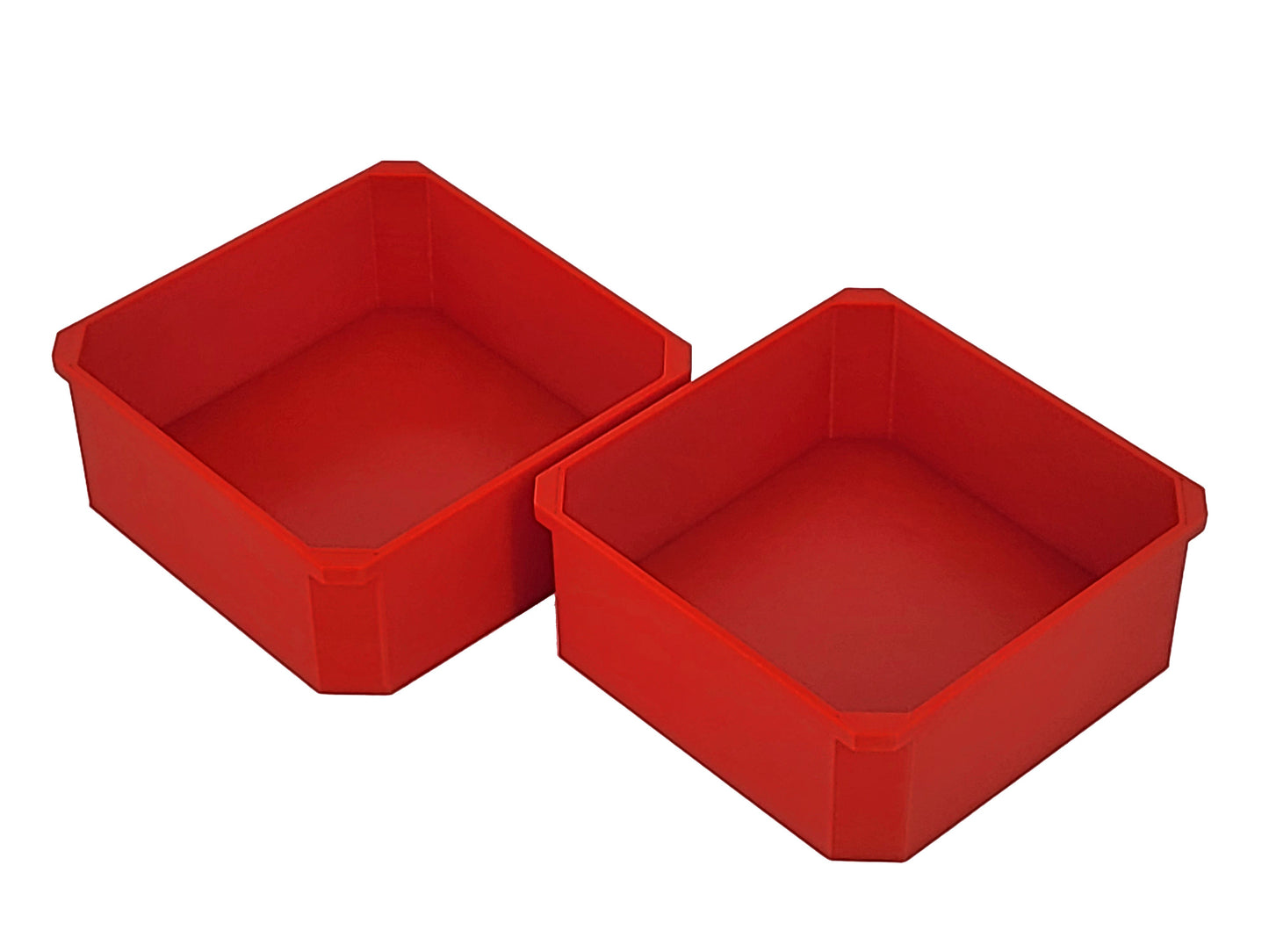 Milwaukee Jobsite Organizer Compatible 3rd Height Square Nesting Bins - Red