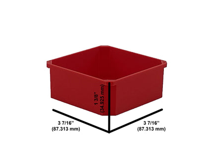 Milwaukee Jobsite Organizer Compatible 3rd Height Square Nesting Bins - Red