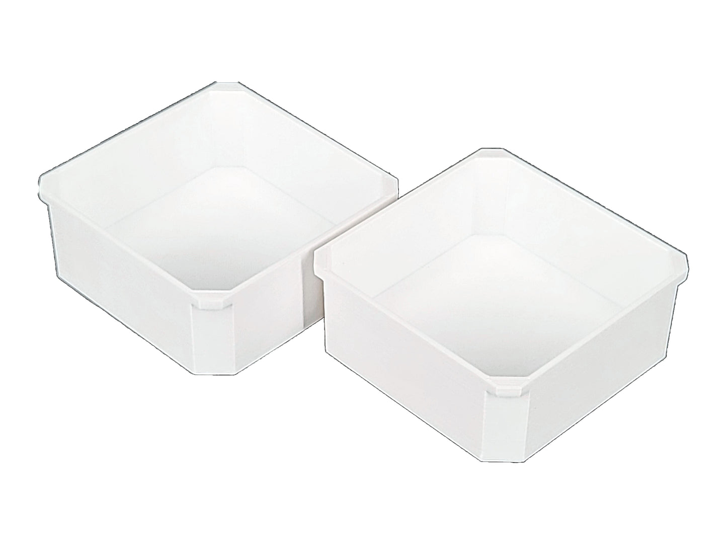 Milwaukee Packout Organizer Compatible 3rd Height Square Nesting Bins - White