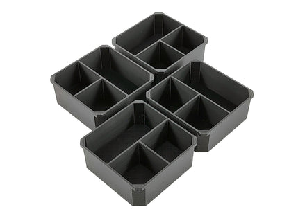 Milwaukee Jobsite Organizer Compatible 3rd Height Square Nesting Bins - Black