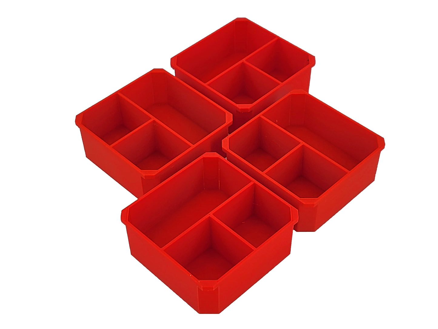 Milwaukee Jobsite Organizer Compatible 3rd Height Square Nesting Bins - Red