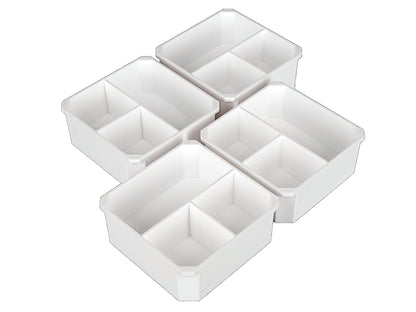 Milwaukee Packout Organizer Compatible 3rd Height Square Nesting Bins - White