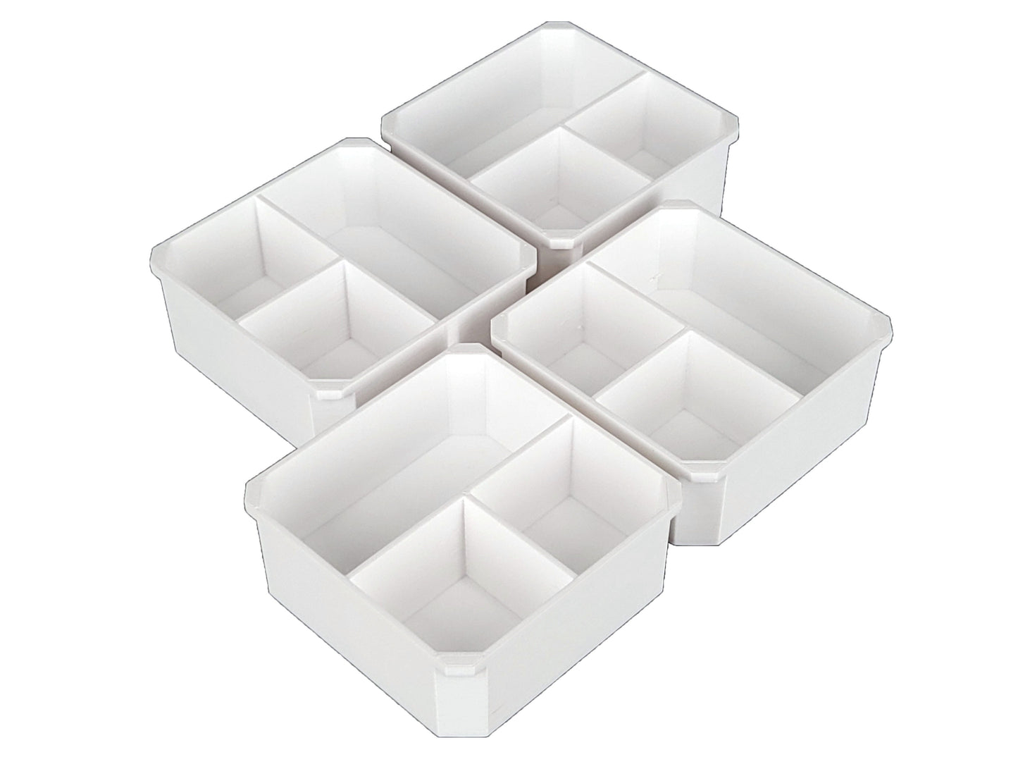 Milwaukee Jobsite Organizer Compatible 3rd Height Square Nesting Bins - White