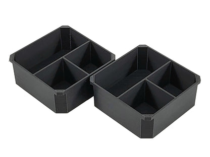 Milwaukee Jobsite Organizer Compatible 3rd Height Square Nesting Bins - Black