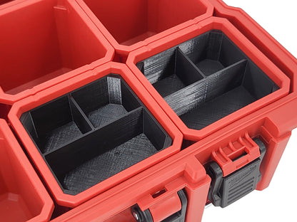 Milwaukee Jobsite Organizer Compatible 3rd Height Square Nesting Bins - Black