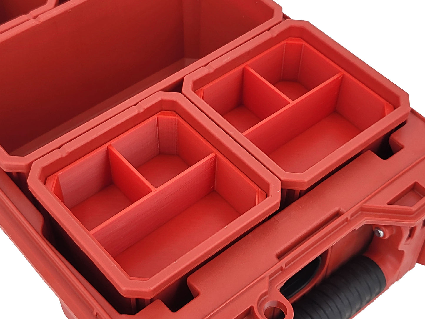 Milwaukee Packout Compact Organizer Compatible 3rd Height Square Nesting Bins - Red