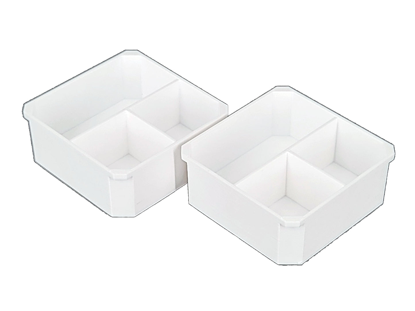 Milwaukee Packout Organizer Compatible 3rd Height Square Nesting Bins - White