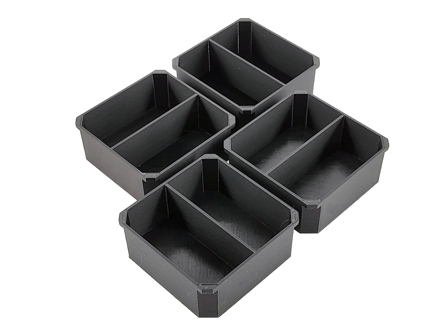 Milwaukee Jobsite Organizer Compatible 3rd Height Square Nesting Bins - Black