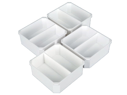 Milwaukee Packout Organizer Compatible 3rd Height Square Nesting Bins - White