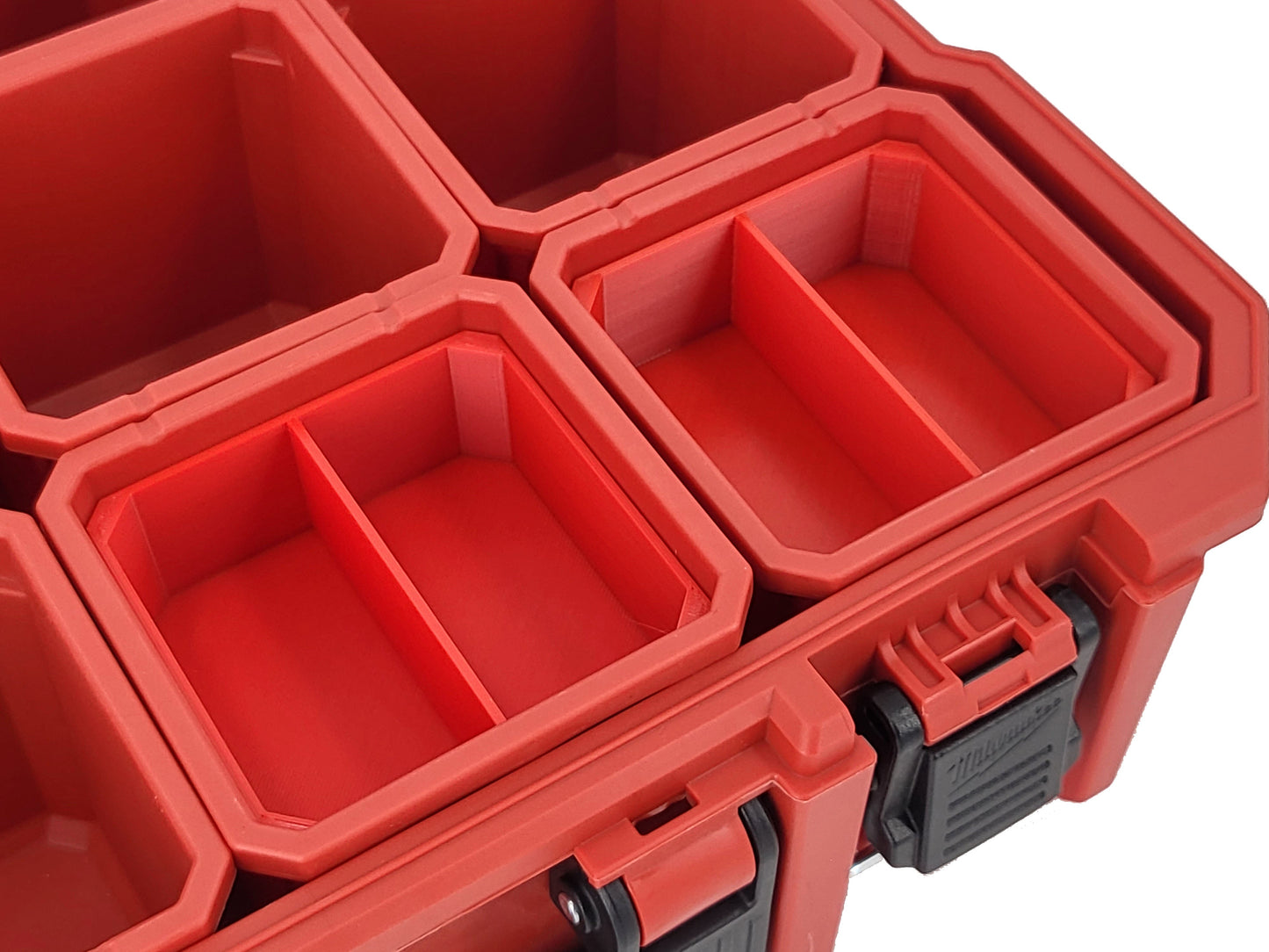 Milwaukee Jobsite Organizer Compatible 3rd Height Square Nesting Bins - Red