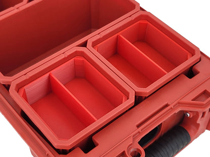 Milwaukee Packout Compact Organizer Compatible 3rd Height Square Nesting Bins - Red