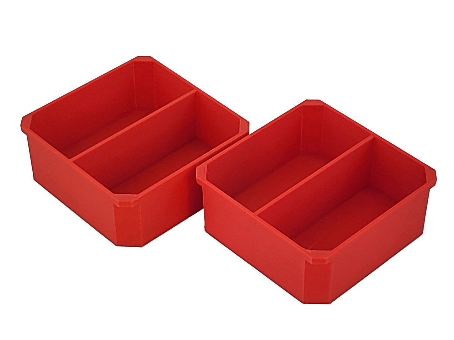 Milwaukee Jobsite Organizer Compatible 3rd Height Square Nesting Bins - Red