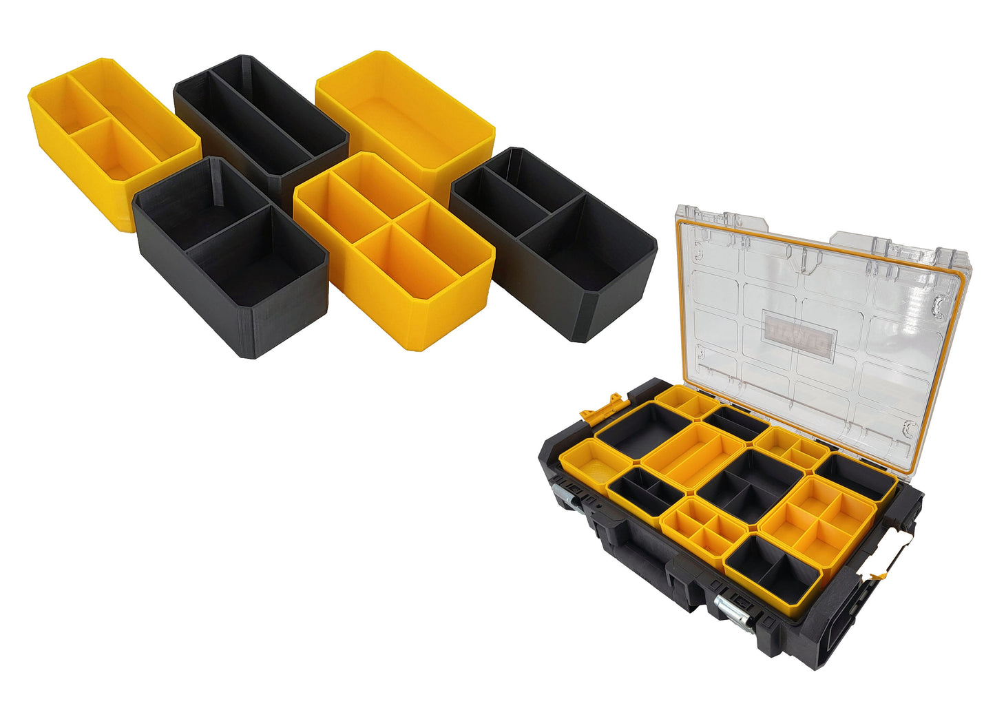 DeWalt ToughSystem 1.0 Organizer Compatible Small Nesting Bins - Yellow