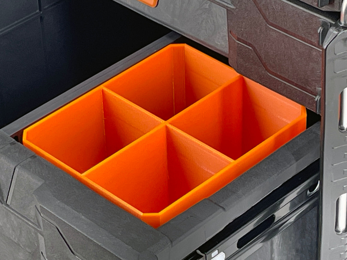 Ridgid 2.0 Pro Gear 2 Drawer Tool Organizer Box Compatible Medium Nesting Bins - Orange