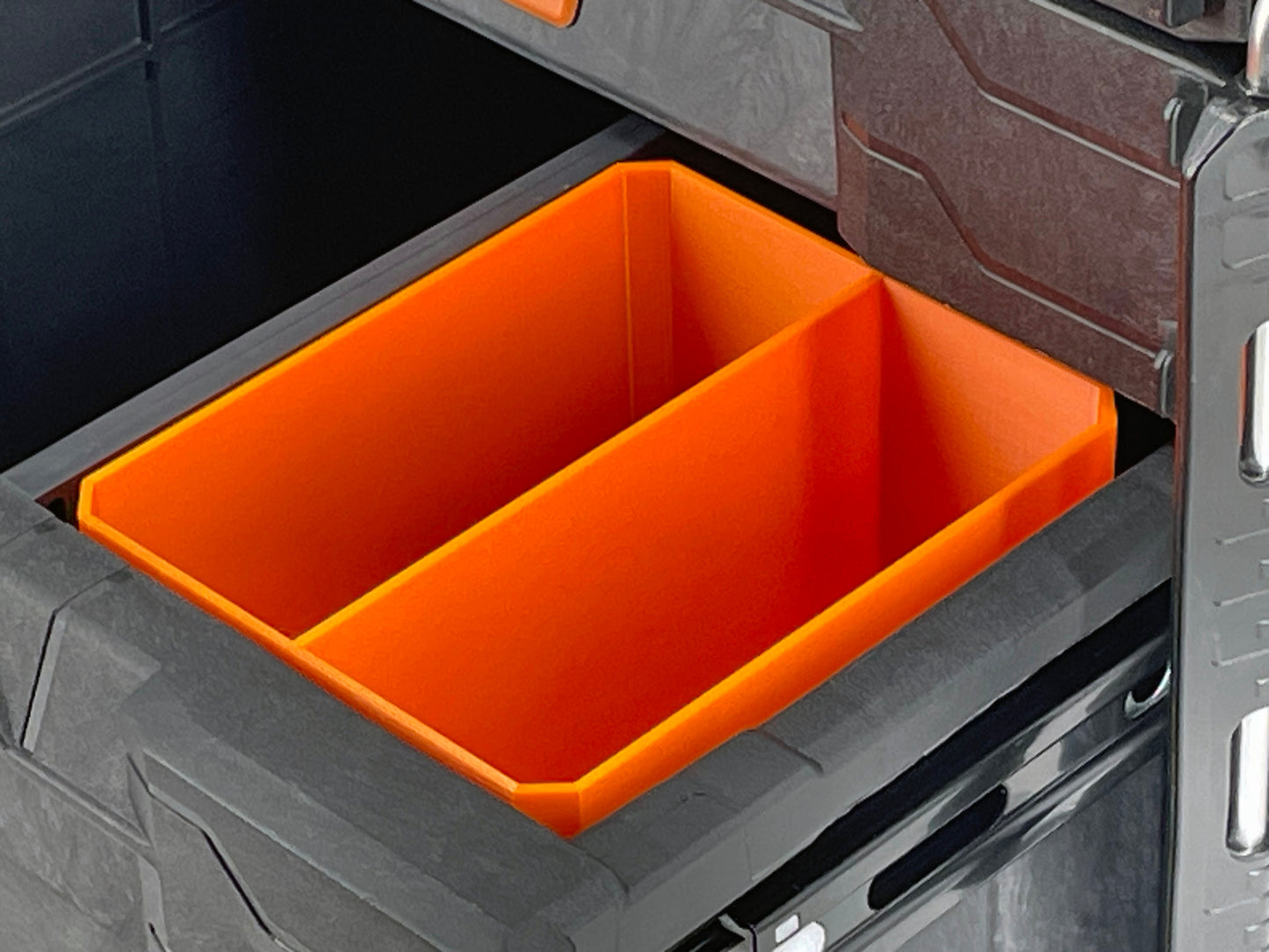 Ridgid 2.0 Pro Gear 2 Drawer Tool Organizer Box Compatible Medium Nesting Bins - Orange