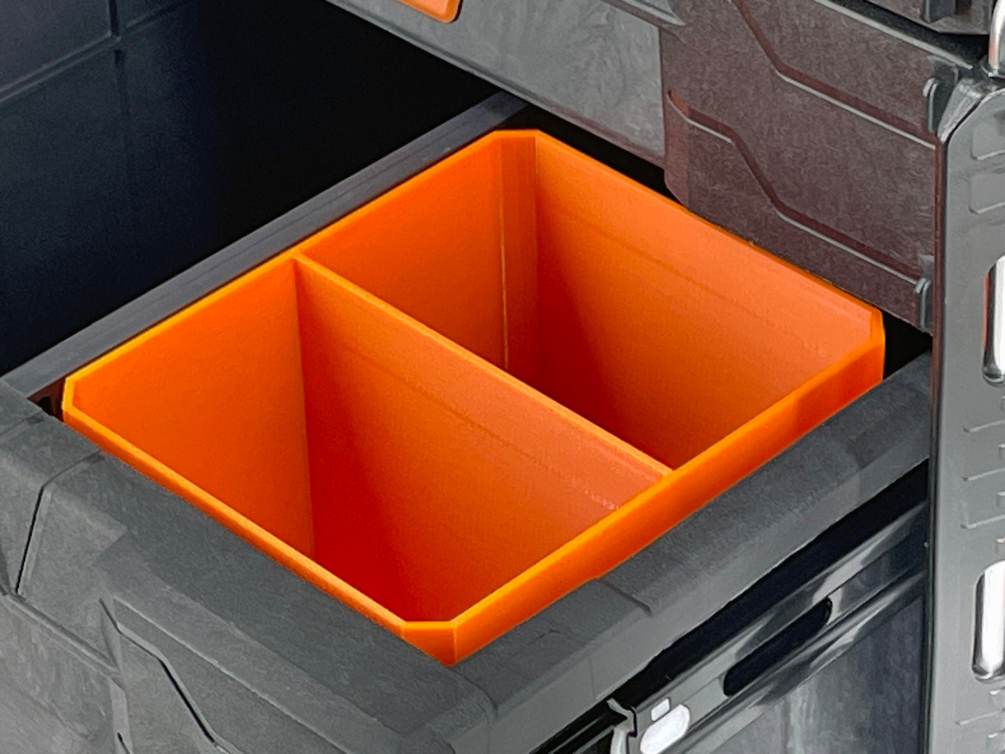 Ridgid 2.0 Pro Gear 2 Drawer Tool Organizer Box Compatible Medium Nesting Bins - Orange