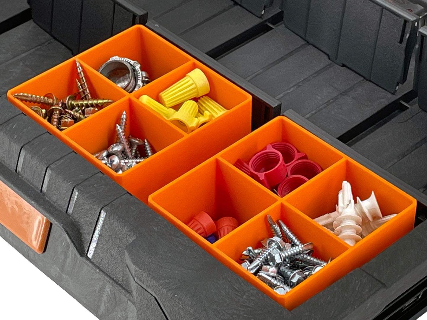 Ridgid 2.0 Pro Gear 3 Drawer Tool Organizer Box Compatible Small Nesting Bins - Orange