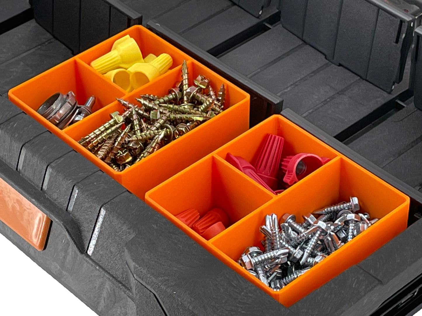 Ridgid 2.0 Pro Gear 3 Drawer Tool Organizer Box Compatible Small Nesting Bins - Orange