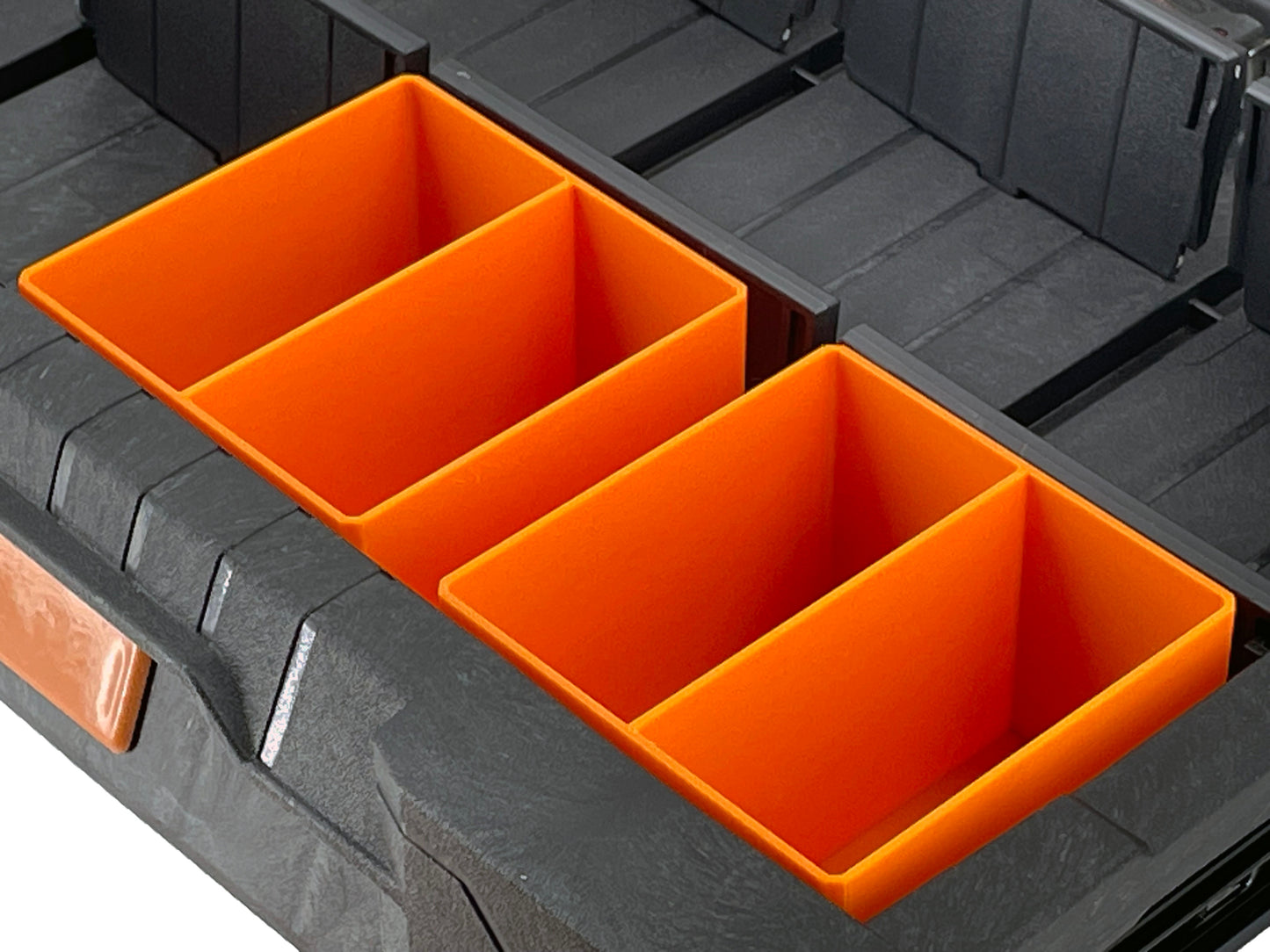 Ridgid 2.0 Pro Gear 3 Drawer Tool Organizer Box Compatible Small Nesting Bins - Orange