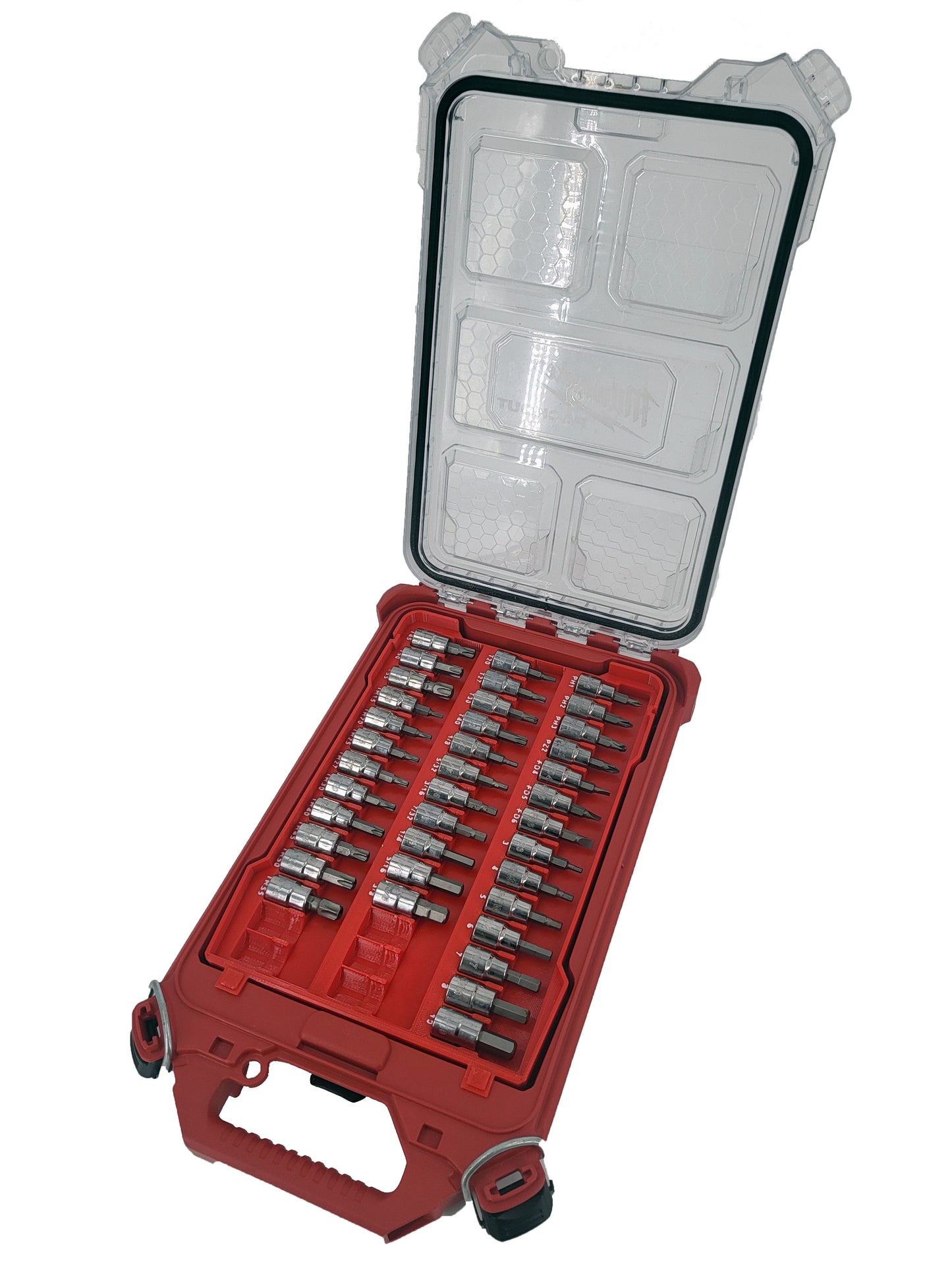 Milwaukee Packout Low-Profile Compact Organizer Compatible Husky 3/8" Bit Socket Set Tray