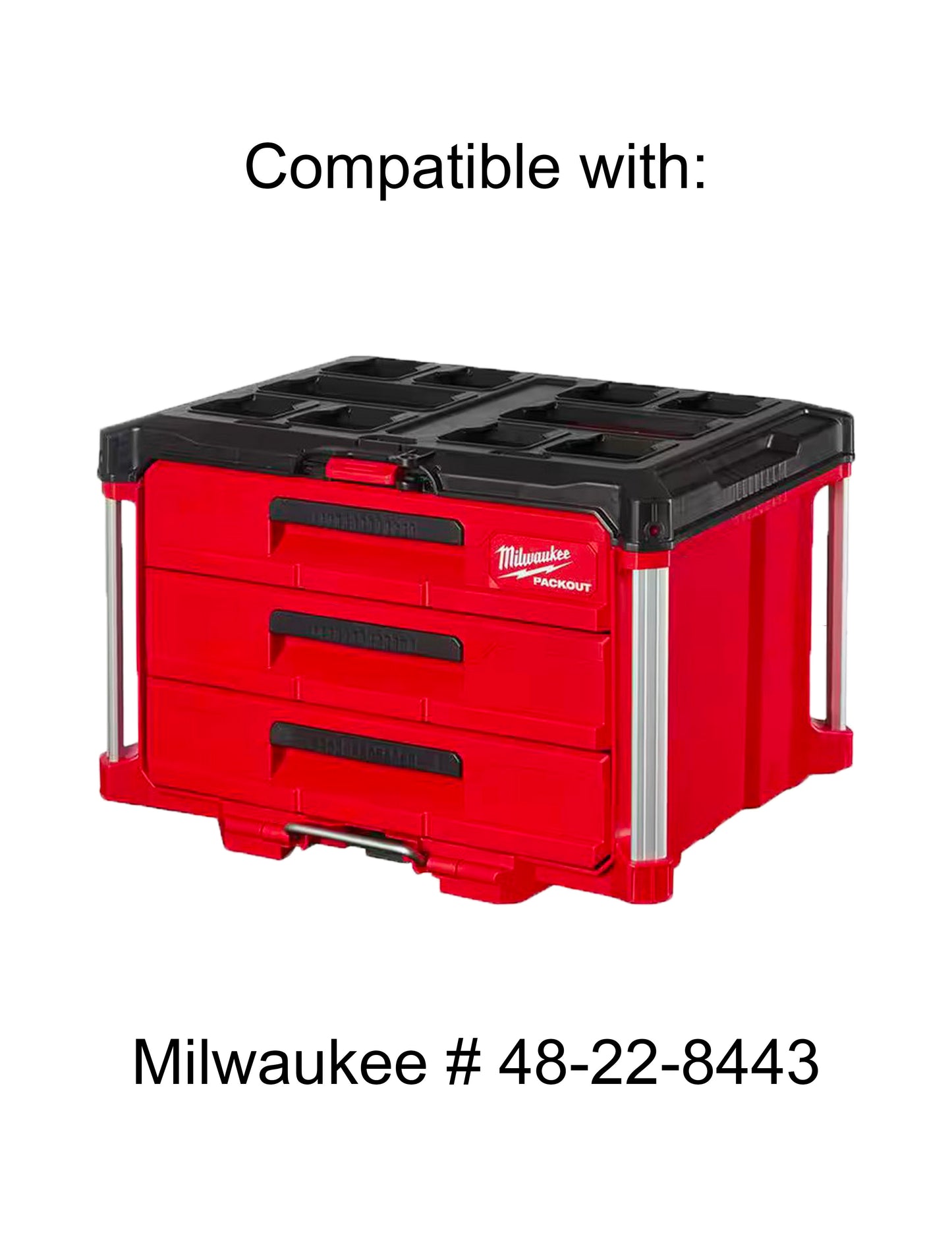 Milwaukee Packout 3 Drawer Tool Organizer Box Compatible Small AA AAA C D 9V Battery Insert Bin