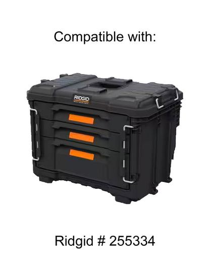 Ridgid 2.0 Pro Gear 3 Drawer Tool Organizer Box Compatible Small Nesting Bins - Orange