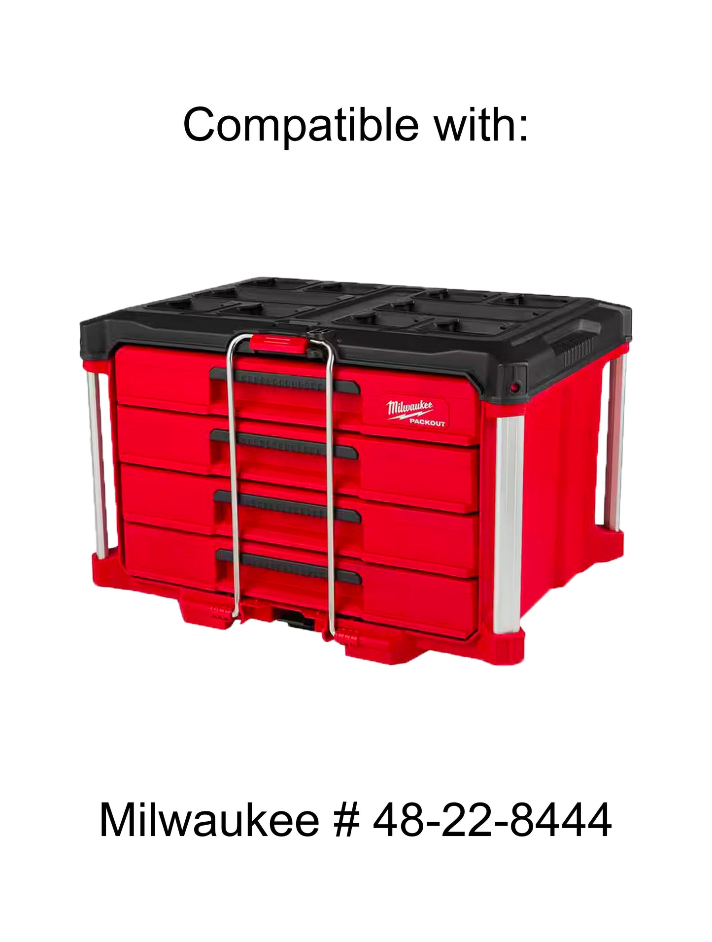 Milwaukee Packout 4-Drawer Tool Box Compatible Large Nesting Bins - Red